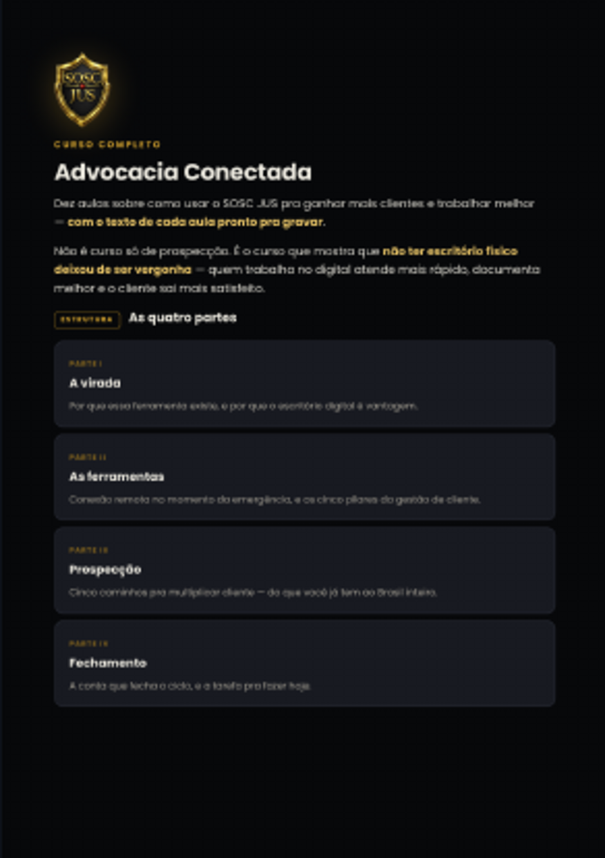 Capa do curso Advocacia Conectada