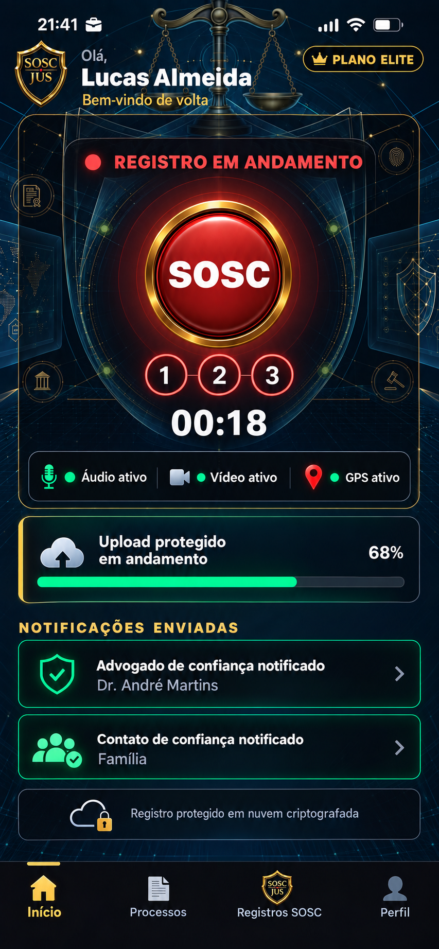 Tela original do acionamento SOSC