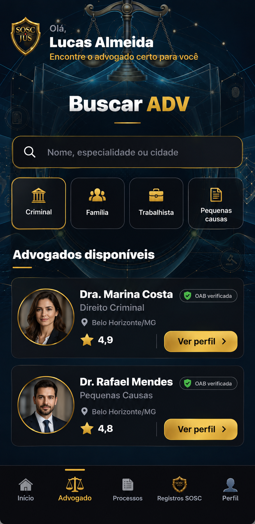Tela original Buscar ADV