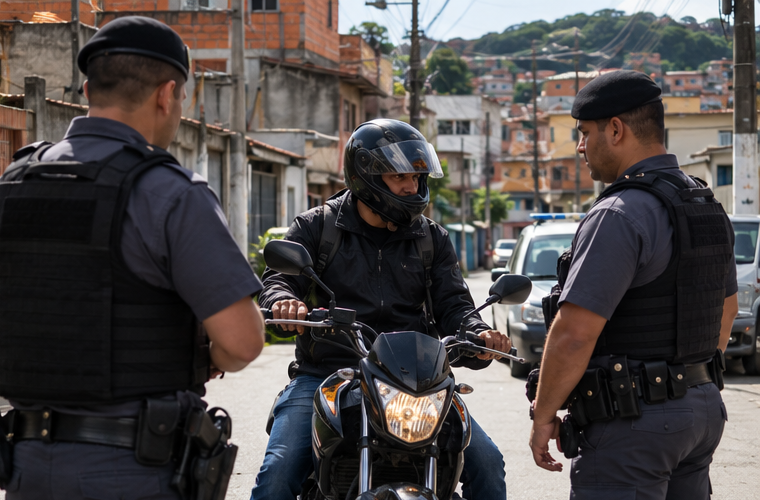 Cena ilustrativa de abordagem envolvendo motocicleta